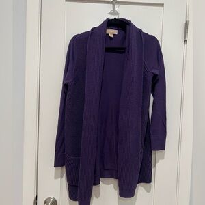 MICHAEL Michael Kors Eggplant Open Front Cardigan With Pockets Size S